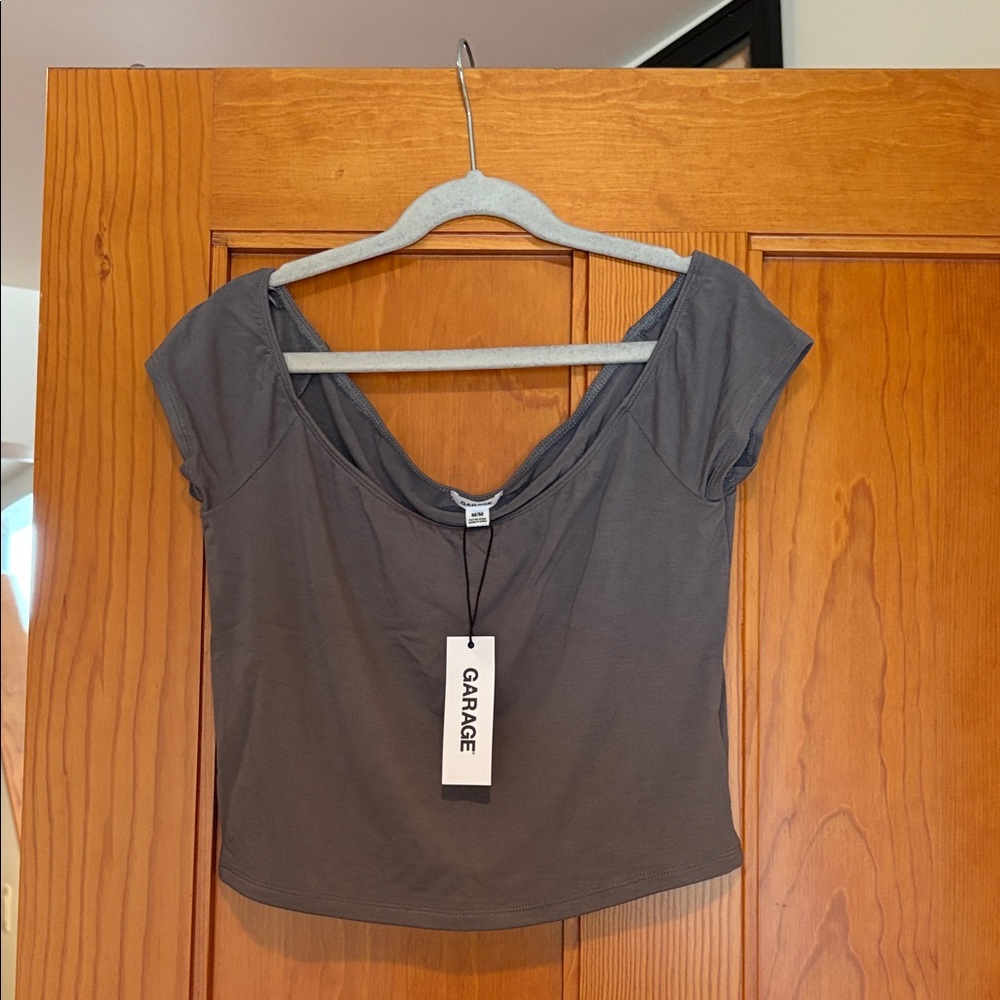 Garage Women's Charcoal Crop Top NWT